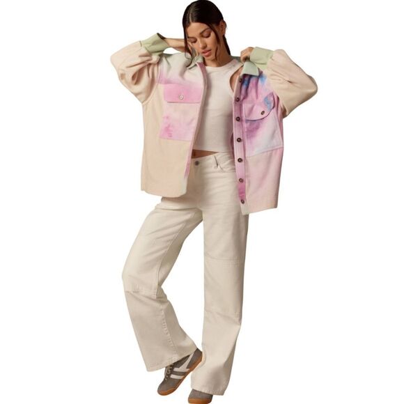 Pilcro Anthropologie Cotton Microfleece Button-Front Jacket Colorful Womens NWT - Picture 4 of 12